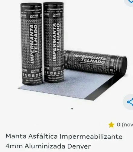 Manta Asfaltica Alumizada 4 Milimetros Telhados e Lages Denver Melhor preço