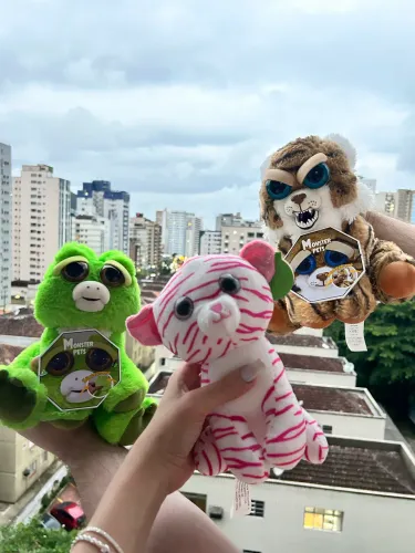 Kit de pelúcias (2 feistys + 1 pelúcia simples)