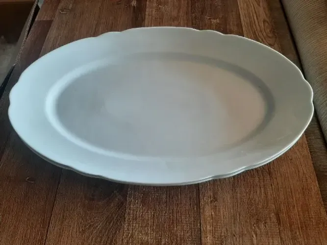 Par de Travessas Ovais Grandes 45 cm Porcelana Real - "Novas / Impecáveis "
