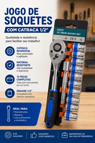 Jogo de Soquetes com Catraca 