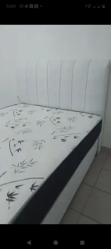 Cama baú casal completa com cabeceira baú e colchão