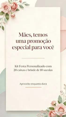 Kit Festa Personalizada - 20 caixas personalizadas e Brinde de 10 sacolas!