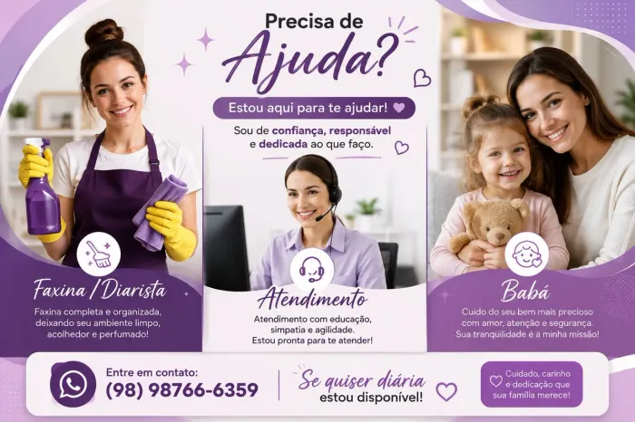 Babá | Diarista | Atendimento ao Cliente