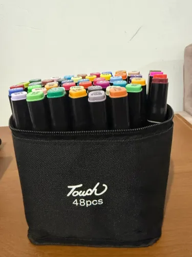 kit marcadores touch ponta dupla 48 cores