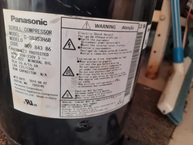 Compressor 5TR R22 220v trifásico 