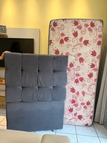 Cama de solteiro box conjugada + cabeceira