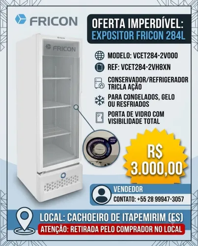 Freezer expositor 284 l