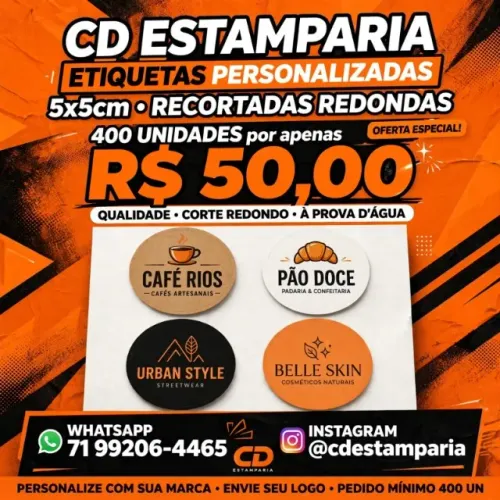 etiquetas adesivas personalizadas 5x5cm redondas 