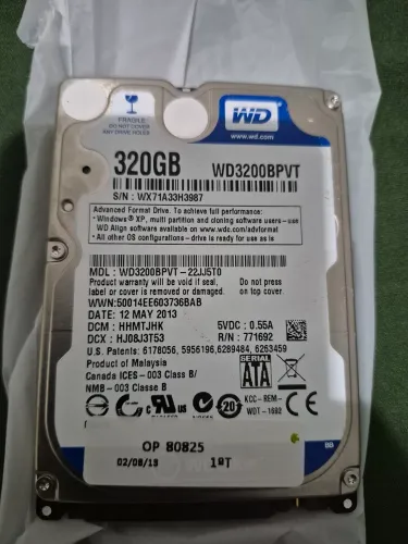 HD SATA WD 320Gb 2,5"