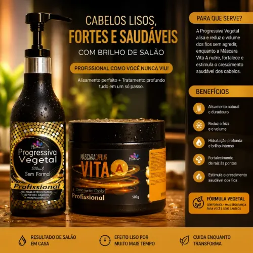 Máscara Capilar Vita A 500g - Hidratação, Nutrição e Crescimento dos Cabelos