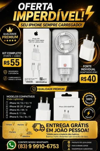 CARREGADOR TURBO 20W IPHONE!!!