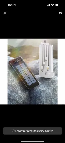 Carregador Portátil Power Bank Solar 10.000mah Com cabos 5 Em1 LED lanterna