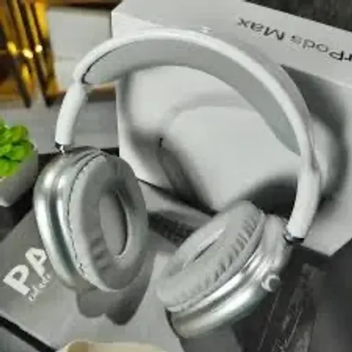 Fone Bluetooth Estilo AirPods Max Branco e Prata