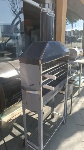 Churrasqueira Ita Grill Luxo a Carvão c/ Coifa inox e 2 Grelhas