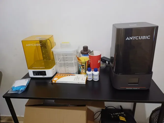 Impressora 3d resina anycubic photon mono 4k e lava e cura