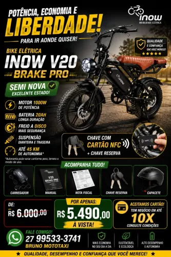 Bike elétrica inow v20 brake pro
