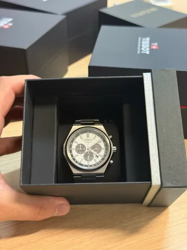 Relógio Citizen Titanium Panda Forza Chrono Eco-Drive