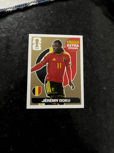 Panini Extra Sticker do Jérémy Doku bronze, intacta sem dobradiças