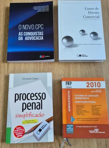 Processo penal. O novo CPC. Curso de Direito comercial. Coletânea legislação constituicao