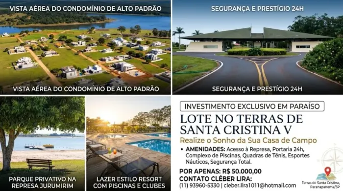 Terreno de alto padrão em Terras de Santa Cristina V.
