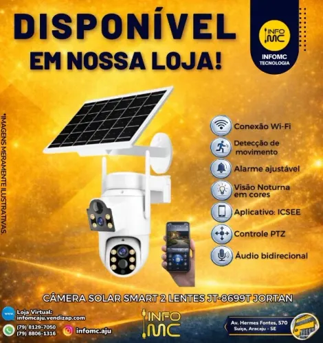Câmera solar smart 2 lentes NT 8699 jortan