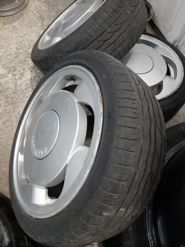 Roda aro 17 Prata Vw Orbital gomao com Pneu 205 40 17 novo jogo