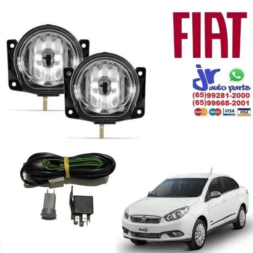 Kit Farol de Milha Grand Siena 12 13 14 15 16 Auxiliar Neblina