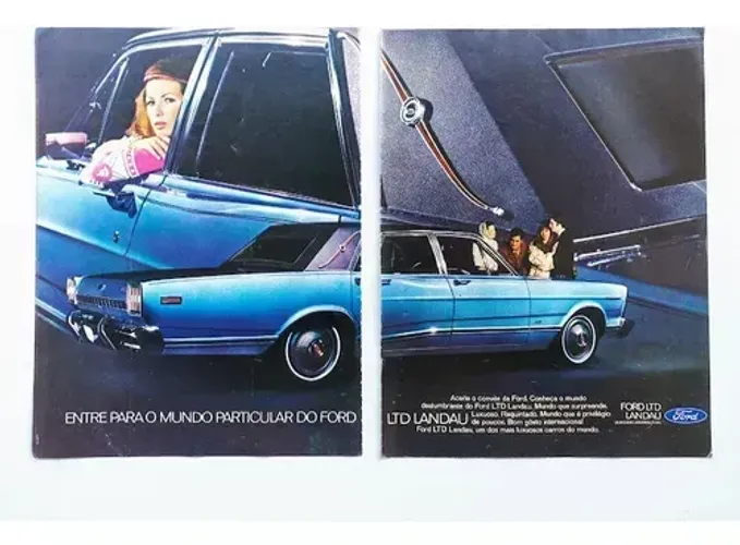 Ford LTD Landau e Galaxie 500 1971 - Propaganda original de revista