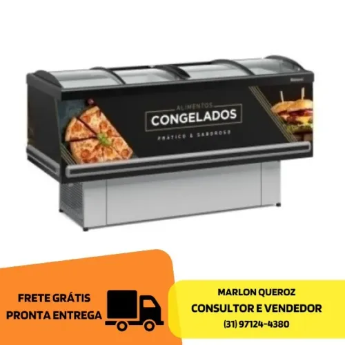 Ilha de Congelados Gelopar vidro Curvo 1,90M Nova