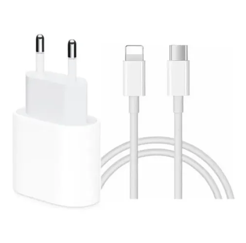 Carregador para iPhone Turbo Fonte+Cabo Lightning Tipo C 20 e 25W