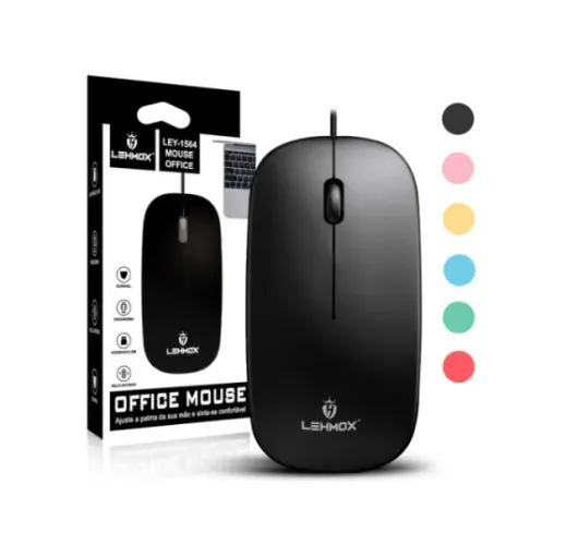 MOUSE USB COM FIO 1000DPI LEHMOX LEY-1564 CORES DIVERSAS