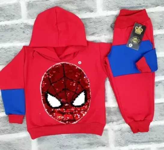 Conjunto de Moletom Infantil em Paetê Reversível Homem Aranha 2 Em 1 