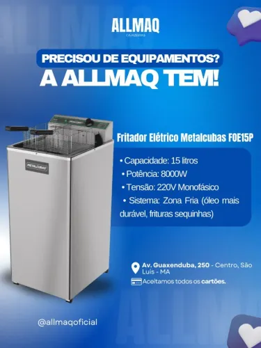 Fritador Elétrico 15 Litros METALCUBAS FOE15P