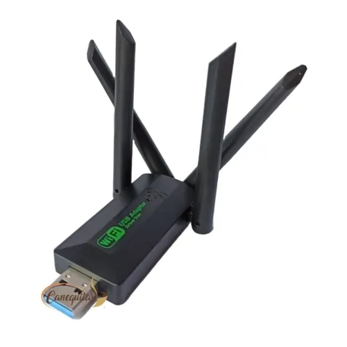 Adaptador USB Wi-Fi com 4 Antenas de Alto Ganho 5G 1200mbs