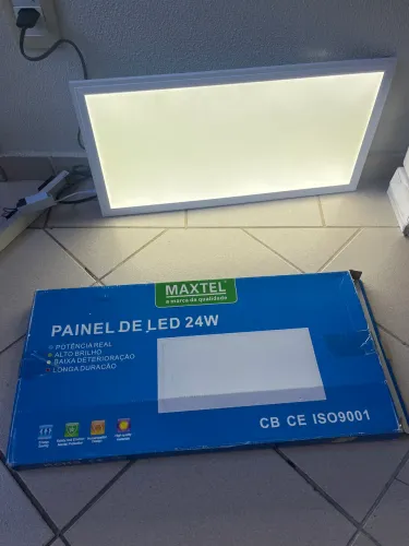 Painel led 24w retangular 30cmx60cm slim 6000k  com borda decorada