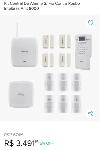 Kit alarme Intelbras sem fio AMT 8000 completo