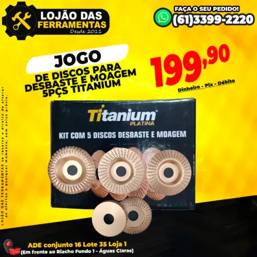 Jogo de discos Para Desbaste e Moagem 5Pçs Titanium