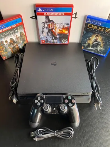 PS4 SLIM 500GB (SEMI-NOVO NA CAIXA) C/ GARANTIA_SOMOS LOJA FÍSICA NO CENTRO DE CAXIAS