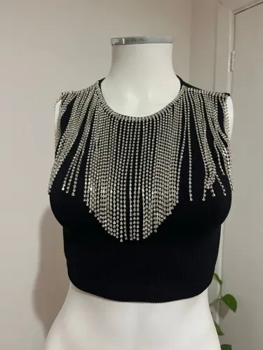 TOP CROPPED STRASS