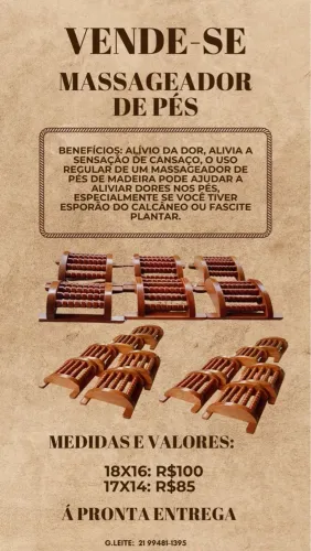 MASSAGEADOR DE PÉS DE MADEIRA