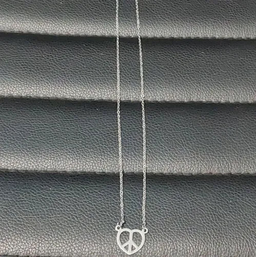 Colar de Coração - Aço Inox - Cor: Prata