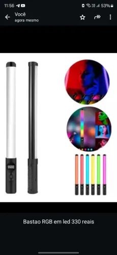 Bastão LED RGB para Filmagem - Iluminação Profissional