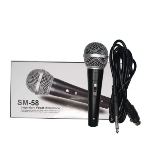 Microfone Profissional com Cabo Sm-58 Premium Dynamic