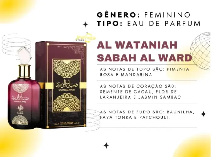 Perfume árabe feminino Sabah Al Ward 
