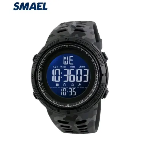 Relógio Esportivo Digital SMAEL Camuflado Cinza