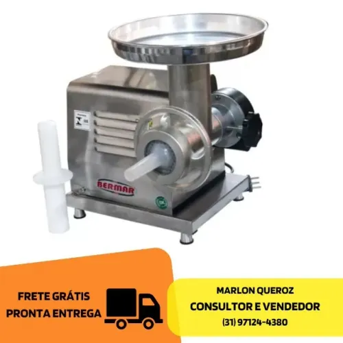 Moedor de Carne Boca 08 Inox Bermar