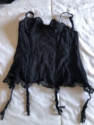 Espartilho / Fantasia de renda preto