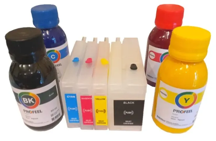 Cartucho recarregavel HP 8600, 8610, 8620, 8100 tintas pigmentadas