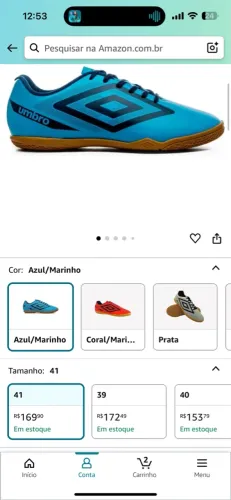 Chuteira Umbro Beat Futsal numero 41