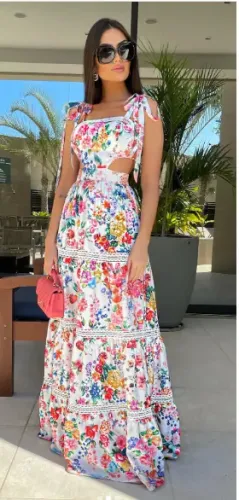 Vendo Vestido Longo Floral - Limonada Pink - Tamanho P